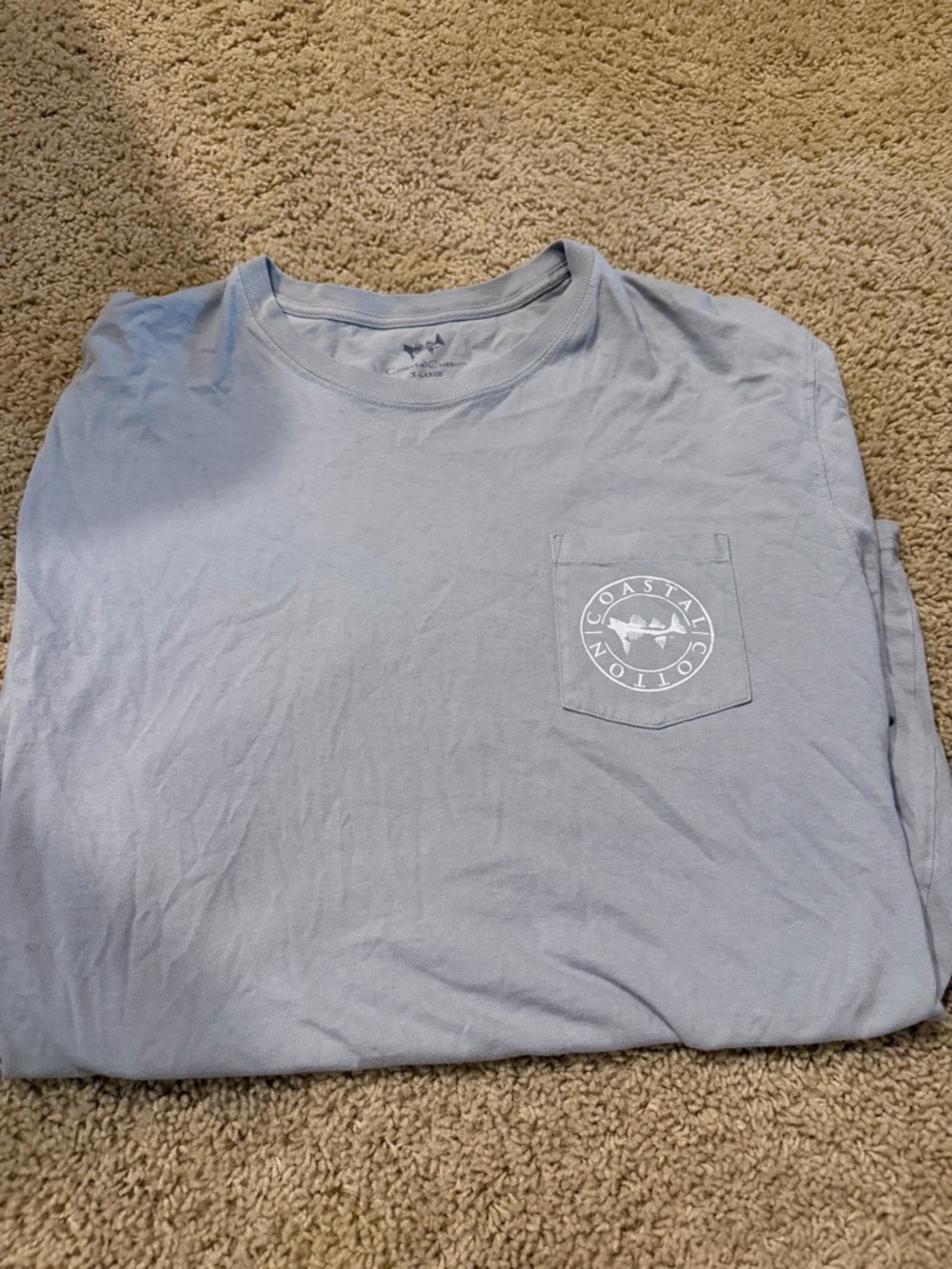 Coastal Cotton Light Blue Pocket Tee - Men's